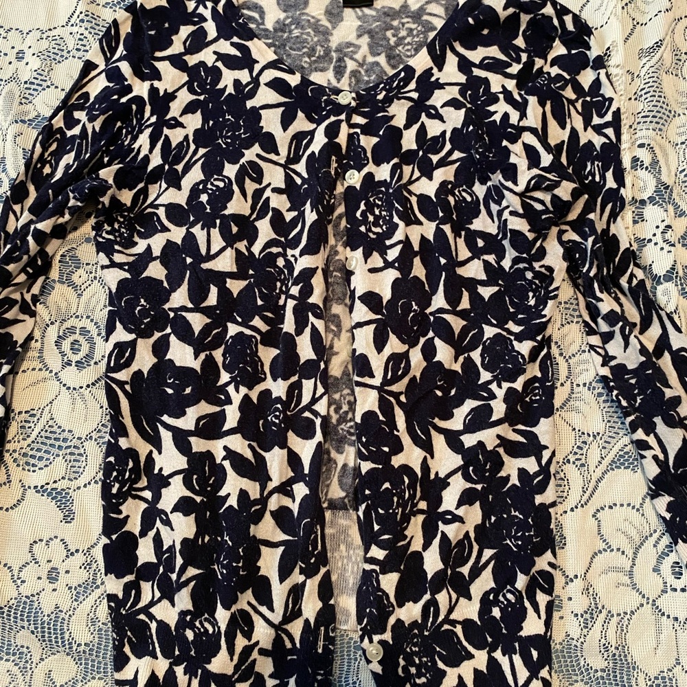 Blue floral cardigan